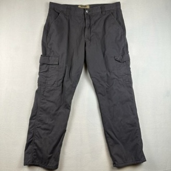 Wrangler Other - Wrangler Cargo Pants Mens 36x32 Gray Fleece Lined Outdoor Workwear Gorpcore